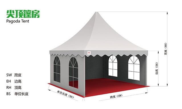 尖顶活动展览篷房规格